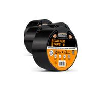 H4H 2 Roll Black Gaffer Tape 48mm X 45M Heavy Duty Waterproof Duct Tape Tear Resistant Multi Purpose For Indoor Outdoor Use