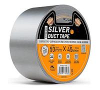 H4H 2X Silver Duct Tape 50mm X 45M Heavy Duty Weather Resistant Gaffa Tape Extra Strong Adhesive Multi Purpose Repair Tape