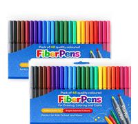 H4H 48 Fine Tip Fiber Coloring Pens For Kids And Adults Draw Write Create At Home School Class Art Lessons Safe Non Toxic Pack Of 2