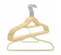 H4H 50 Pack Cream Velvet Hangers 41Cm Non Slip Clothes Hangers With 360 Rotating Hook Tie Bar Space Saving Durable For Suits Coats