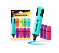 H4H 6 Pack Assorted Highlighter Pens Classic And Mini Markers No Bleed Smear Free Vibrant Pastel Colours For School Office Notes Journ