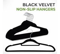 H4H Black Velvet Hangers 40 Pack 41Cm Non Slip Clothes Hangers With Tie Bar 360 Swivel Hook Space Saving Durable For Suits Shirts Jack