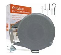 H4H Outdoor Retractable Clothes Line 15M Heavy Duty Washing Line With Pins Space Saving Wall Mounted Clothes Dryer Indoor Outdoor Use