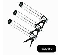 H4H Skeleton Caulking Gun 310Ml 400Ml 11 Inch Heavy Duty Applicator For Sealant Silicone Caulk Adhesives Black Frame Pack Of 3