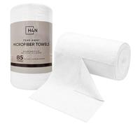 H4N Microfiber Cleaning Cloth Roll, 85 Pack Micro Fiber Wash Cloths for Car, Tear Away Towels, Ultra Absorbent Dish Rags, Non-Abrasive, Reusable and Washable Household Supplies, 11.81" x 11.81", White
