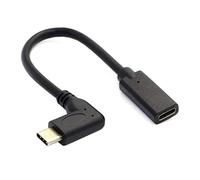 H50 USB C Extension Cable Angled 90 Degree Type C Male to Female Thunderbolt 3 Extension Cable 20 cm Angled USB 3.1 Type C to Female