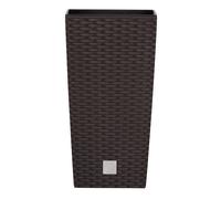 (H50cmxD26cm, Brown) Square Rattan Tall Large Plant Pot Flower Planters
