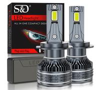 (H7) 2Pcs H1 H3 H4 H7 LED Canbus H8 H11 9005 HB3 9006 HB4 9012 Hir2 Turbo Led Headlight Bulb 160W 30000LM 6500K White Auto Lamp Double Copper Tube Headlamp