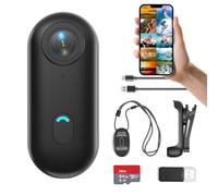 H7 64GB 1080P Thumb Action Camera, Mini Body Cameras, Wearable Pocket Vlogging Camera with Magnetic Lanyard, Small Portable Body Cam Helmet Cam for Work, Cycling, Travel, Pet Walking