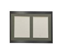 H7 Black Picture Photo Frame with Dark Grey 5 x 3.5 Inch Two Aperture Mount
