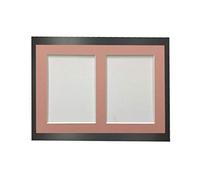 H7 Black Picture Photo Frame with Pink 5 x 3.5 Inch Two Aperture Mount