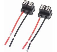 H7 Ceramic Headlight Socket Adapter - 2 Pin Pre-Wired Connector Pigtail for Car LED/Halogen Fog Light Bulb Holder