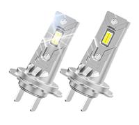 H7 LED Headlight Bulbs, 80W 40000LM 6000K White H7 Headlight Bulb, Fanless Super Bright 1:1 Size Plug and Play for Cars High Low Dipped Main Beam Headlamp Bright Fog Car Light Bulbs CANBUS Error Free