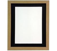 H7 Oak Picture Photo Frame with Black Mount A4 For Image size 9 x 6 inch