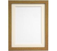 H7 Oak Picture Photo Frame With Ivory Double Mount 14"x11" for Pic Size 10"x8"