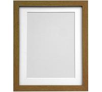 H7 Oak Picture Photo frame with White Mount 40 x 40 cm For Image size 12 x 12 inch