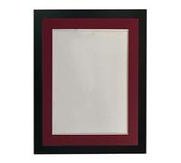 H7 Picture Frame Black with Red Mount 30 x 20 Inch Image Size A2 Plastic Glass