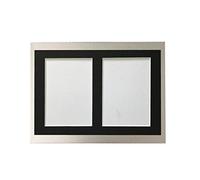 H7 Silver Picture Photo Frame with Black 5 x 3.5 Inch Two Aperture Mount