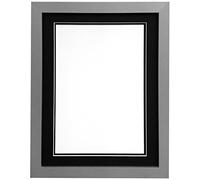 H7 Silver Picture Photo Frame With Black Double Mount 12"x10" for Pic Size 10"x8"