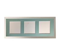 H7 Silver Picture Photo Frame with Blue 7 x 5 Inch Three Aperture Long Mount