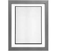H7 Silver Picture Photo Frame With White and Black Double Mount 10"x8" for Pic Size 8"x6"
