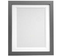 H7 Silver Picture Photo Frame With White Double Mount A2 for Pic Size A3 (Plastic Glass)