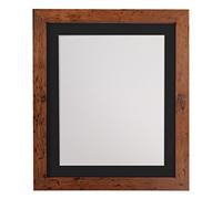 H7 Vintage Wood Picture Photo Frame with Black mount A2 For Image size A3 (Plastic Glass)