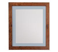 H7 Vintage Wood Picture Photo Frame with Blue mount A3 For Image size A4 (Plastic Glass)
