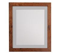 H7 Vintage Wood Picture Photo Frame with Light Grey mount A2 For Image size A3 (Plastic Glass)