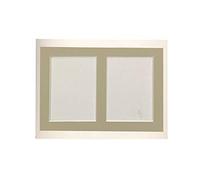 H7 White Picture Photo Frame with Light Grey 5 x 3.5 Inch Two Aperture Mount