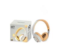 H7 Wireless Bluetooth Headphones for TV with Mic & USB Adapter, Noise-Canceling, Foldable Stereo Headset with Deep Bass - Ideal TV Earphones for Immersive Sound (Beige)