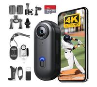 H8 64GB 4K Thumb Action Camera, Mini Body Cameras, Portable Pocket Vlogging Camera, Multiple Accessories Mount Anywhere, Small Portable Hands-Free Helmet Camera for Work, Cycling, Travel