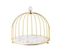 H8Q4D7N5G9 Dessert Rack Creative Bird Cage Shaped Round Cake Rack Dessert Display Afternoon Tea Dim Sum Tray(Black,8inch)