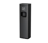 H8Q4D7N5G9 Dustbin Commercial Trash Can with Lid, Side Opening Steel Waste Bin，Decorative Container(Black)