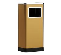H8Q4D7N5G9 Dustbin Stainless Steel Trash Can with Lid, Commercial Metal Garbage with Removable Inner Bucket and Ashtray Top, for Office, Hotel, Indoor and Outdoor