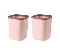 H8Q4D7N5G9 Dustbin Trash Can, Plastic, Square Without Lid with Pressure Ring for Home Kitchen Office Waste Paper Bin Large/small Black/gray/pink Pack of Two