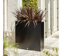 H90 X L90Cm Tall Trough Fibreglass Planter In Matt Black - By Primrose™