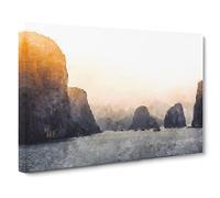 Ha Long Bay In Vietnam Canvas Print | Gallery Wrapped 30mm Frame Wall Art | 24x16 inches | Ready to Hang | Abstract Picture | Living Room Bedroom Lounge Office
