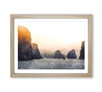 Ha Long Bay In Vietnam Framed Wall Art Print A4 Oak