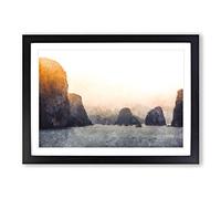 Ha Long Bay in Vietnam Painting Framed Print | A2 Black Framed Wall Art | Ready to Hang | Modern Historical Picture | Living Room Bedroom Lounge Office