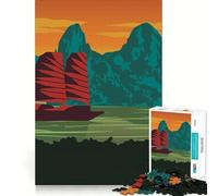Ha Long Bay Vietnam 1000 Piece Puzzle For Adults Mental Sharp Serene Game Home Activity Santa Surprise (38x26cm)