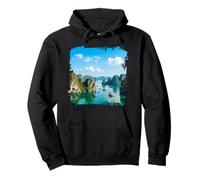Ha Long Bay Vietnam Limestone Islands Coastal Scene Pullover Hoodie