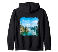Ha Long Bay Vietnam Limestone Islands Coastal Scene Zip Hoodie