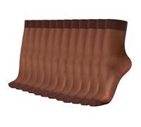 HA WA 12 Pairs Women's Ankle High Sheer Pop Nylon Socks, 20D Transparent Comfortable Silk sheer Socks,Nude,Black