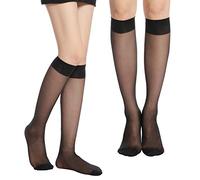 HA WA 9 Pairs Ankle Sheer Socks for Women,Premium 20Dnner pop socks in Black & Nude One Size