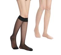 HA WA 9 Pairs Ankle Sheer Socks for Women,Premium 20Dnner pop socks in Black & Nude One Size