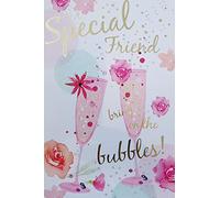 Ha y Birthday Greeting Card to a Special Friend 17 x 25 cm Fab Friend Bring On The Bubbles