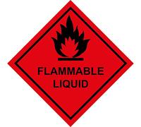HA055 Hazard Sign FLAMMABLE LIQUID 100mm x 100mm 5MM HEAVY DUTY FOAMEX FOAMBOARD