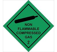 HA093 Hazard Sign Non Flammable Compressed Gas 2 Signs 200mm x 200mm 5MM Heavy Duty FOAMEX FOAMBOARD