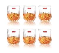 HAADI Crystal Whisky Glass Set of 6-320ml Stemless Wine Glasses for Home Tableware Unique Drinking Tumbler for Cocktails, Gin, Scotch & Tonic Great Gift Set for Men Women